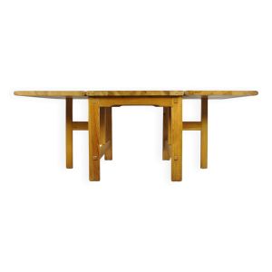 Table à manger scandinave vintage à abattants en pin, edvin helseth, norvège, années 70