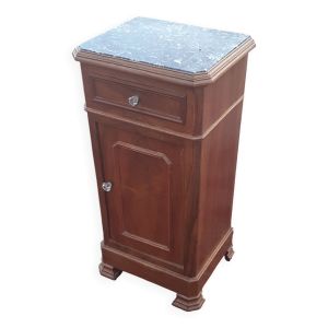 Table de nuit avec plateau en marbre noir style Louis Philippe