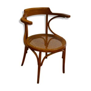 Fauteuil de bureau en bois courbé de marque Baumann