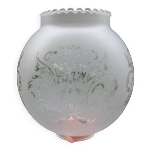 Tulipe globe verre gravé lampe suspension lustre applique