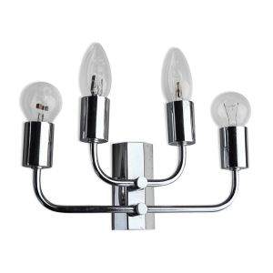 Applique flambeau en métal chromé 1970