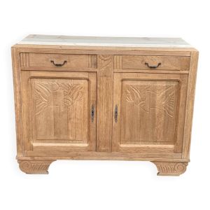 Buffet parisien art déco vintage rénové en bois massif 1940