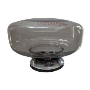 Ancien grand plafonnier lampe à poser globe verre fumé vintage 1970