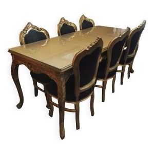 Table + 6 chaises baroque