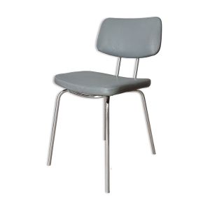 Chaise vintage en skaï et chrome années 50