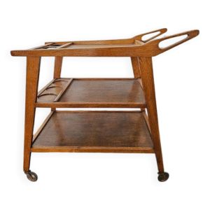 Desserte vintage scandinave ancien roulette