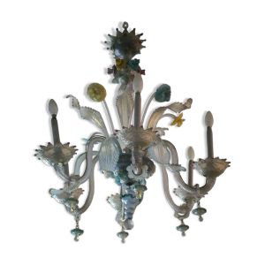 Lustre en verre Murano multicolore vers 1900