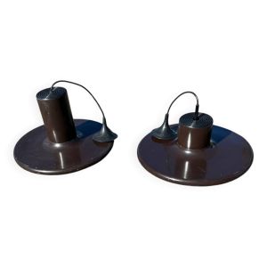 Lot de 2 grands plafonniers lampes lita 1970 suspension