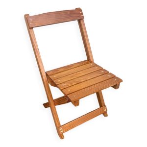Chaise Pliante Enfant Bebe Bois Clair Vintage