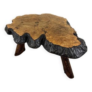 Grande table basse en forme de tronc d'arbre par Frank Armich Canada