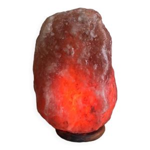 Véritable lampe pierre de sel Himalayenne années 1970
