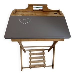 Pupitre d'écolier en bois enfant pliable ardoise