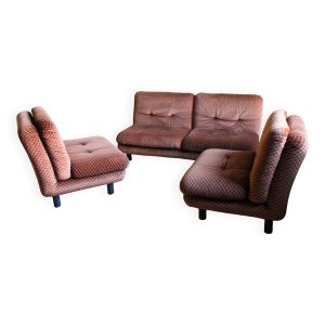 Salon Steiner en velours marron, 1970