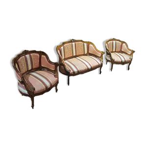 Canapé et 2 fauteuils de style Louis XV