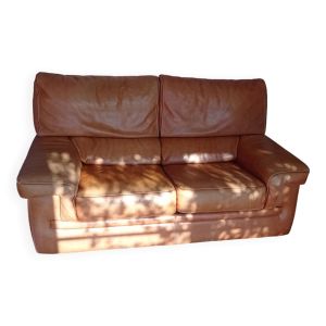 Canapé vintage cuir camel