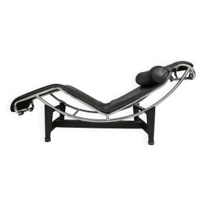 Chaise longue LC4 en cuir blanc par Le Corbusier pour Cassina, années 1980