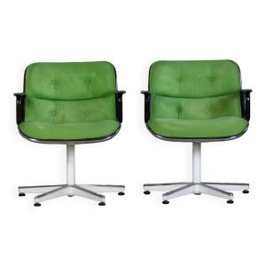 Paire de fauteuils executive de Charles Pollock pour Knoll