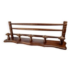 Grande Patère Murale Ancienne en Bois avec Étagère pour Chapeaux, 70 cm