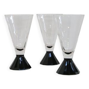 Ensemble de 3 verre à pied / eau Luminarc, 1980, neuf
