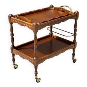 Desserte et plateau vintage bois et laiton