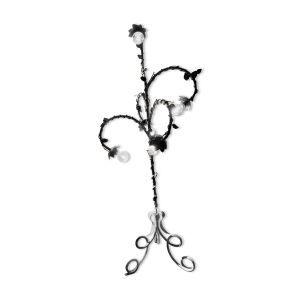 Lampadaire en fer forgé français, tournant du siècle