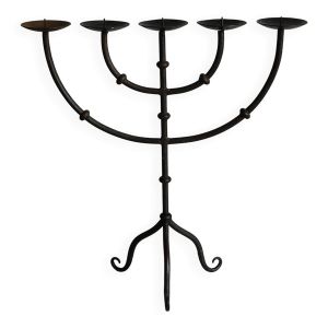 Chandelier à 5 branches en métal noir