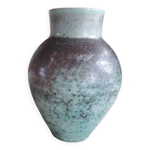 Vase vintage de couleur turquoise signé