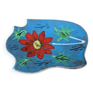 Assiette vide poche en céramique peint à la main motif fleur