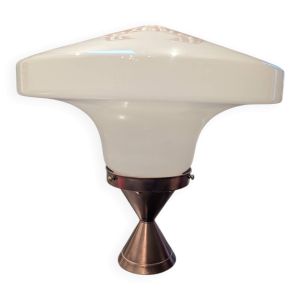 Ancien plafonnier skyscraper globe opaline Bahaus Art déco