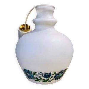 Suspension globe vintage en opaline années 70