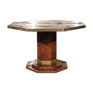 Table de salle à manger en broussin d'orme par Jean Claude Mahey pour Maison Roméo, années 70