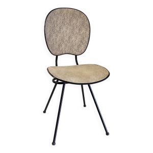 Chaise vintage en métal et skaï - années 50