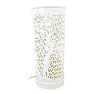 Lampe ajourée en porcelaine blanche de Chine – 31 cm