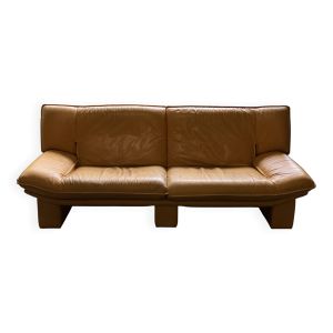 Canapé ''Ambassador'' Trois Places – Cuir jaune– Nicoletti Salotti – Années 8