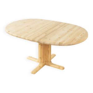 Table de salle à manger des années 1980, en pin massif blanchi