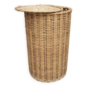 Panier à linge en moelle de rotin, H67 - Ø44