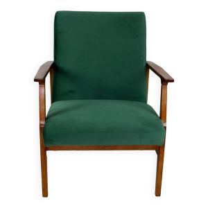 Méridienne vintage en velours vert, années 1970