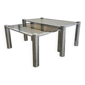 Ensemble de 2 tables gigognes vintage / table basse / tables d'appoint