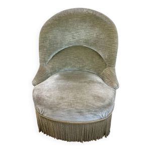 Fauteuil crapaud en velours vert