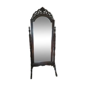 Grande psyché ancienne en bois sculpté – Style victorien / Empire