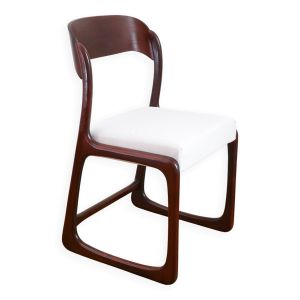 Chaise Baumann Traineau - Entièrement restaurée - Tissu, mousse & sangles : neuf