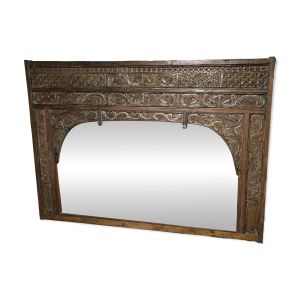 Grand miroir - tête de lit indien en bois sculpté