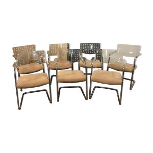 Lot de 7 chaises plexi space age vintage