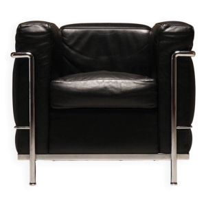 Fauteuil club LC2 par Le Corbusier, Jeanneret, Perriand pour Cassina, années 1990