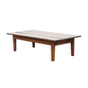 Table basse ancienne en bois de châtaignier du début du XIXe siècle