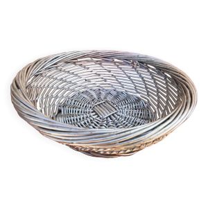 Corbeille   Osier tressé gris argenté