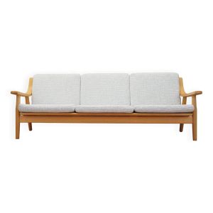 Canapé en chêne, design danois, années 1960, designer : Hans J. Wegner, fabricant : Get