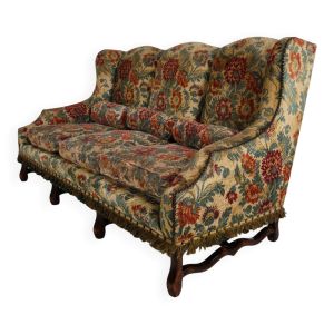 Canapé Os de Mouton en tapisserie – style maison de campagne, XIXe siècle (vers 1820)