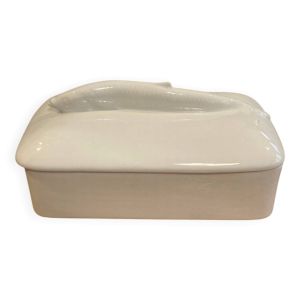 Terrine poisson porcelaine blanche