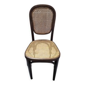 Chaise bistrot style Thonet cannée cannage et bois tourné Vintage
